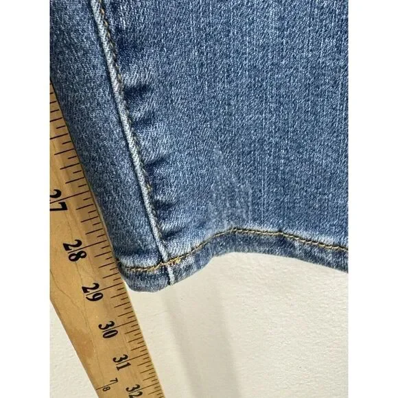 Judy Blue Lemon Patch Skinny Fit Jeans Womens Size 13/31 Blue Distressed Stretch - Picture 5 of 11